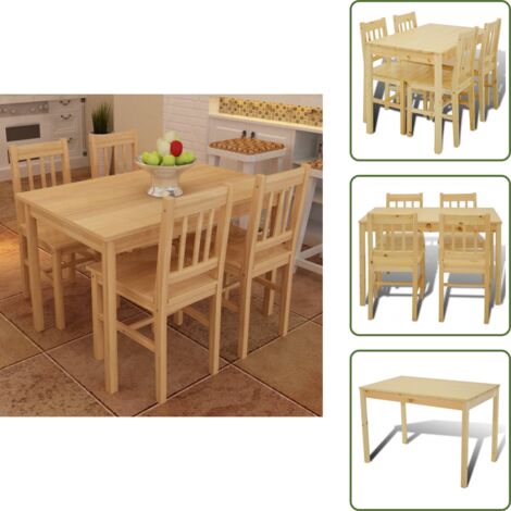 Tavolo da pranzo - Tavolo con 4 sedie in Legno Naturale - Sedie da pranzo