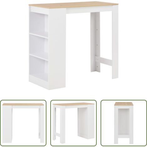 Tavolo da pranzo -  Tavolo da Bar con Ripiano Bianco 110x50x103 cm