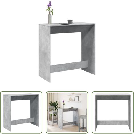 Tavolo da pranzo -  Tavolo da Bar Grigio Cemento 102x50x103,5 cm Legno Multistrato