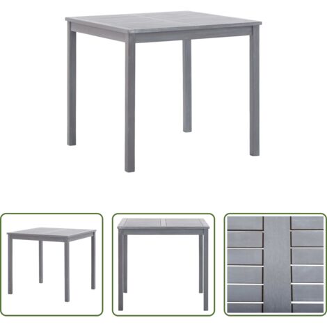 Tavolo da pranzo -  Tavolo da Giardino Grigio 80x80x74 cm Legno Massello di Acacia
