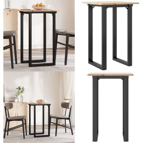 Tavolo da Pranzo Telaio a O 50x50x75 cm Legno Pino e Acciaio - Tavolo da pranzo in legno - Tavolo da pranzo in pino