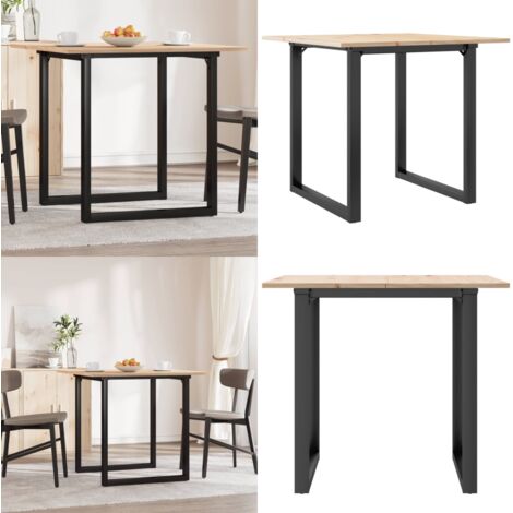Tavolo da Pranzo Telaio a O 90x90x75 cm Legno Pino e Acciaio - Tavolo da pranzo in legno - Tavolo da pranzo in pino