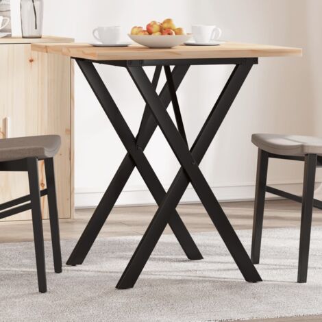 Tavolo da Pranzo Telaio a X 60x60x75,5 cm Legno Pino e Acciaio vidaXL