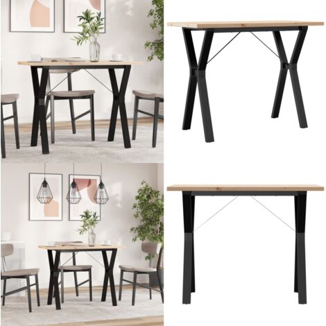 Tavolo da Pranzo Telaio a Y 100x50x75,5 cm Legno Pino e Acciaio - Tavolo da pranzo in pino - Tavolo da pranzo a Y