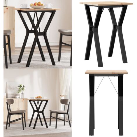 Tavolo da Pranzo Telaio a Y 50x50x75 cm Legno Pino e Acciaio - Tavolo in legno - Tavolo in pino