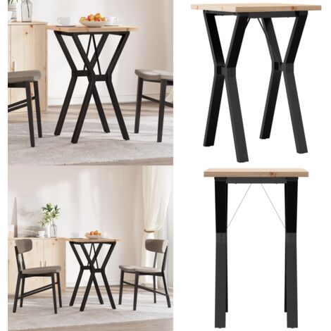 Tavolo da Pranzo Telaio a Y 50x50x75,5 cm Legno Pino e Acciaio - Tavolo da pranzo in pino - Tavolo da pranzo a Y