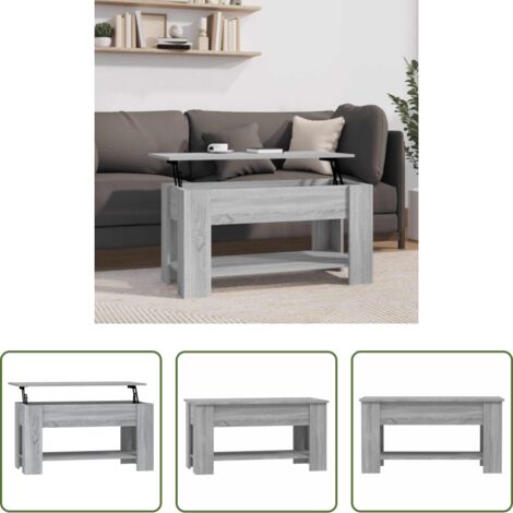 Tavolo da pranzo temporaneo -  Tavolino da Salotto Grigio Sonoma 101x49x52cm Legno Multistrato