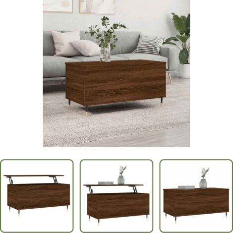 Tavolo da pranzo temporaneo -  Tavolino Salotto Rovere Marrone 90x44,5x45 cm Legno Multistrato