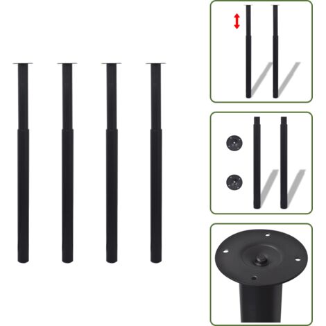 Tavolo da pranzo - vidaXL Gambe Telescopiche per Tavolo 4 pz Nero 710-1100 mm - Tavolo da cucina