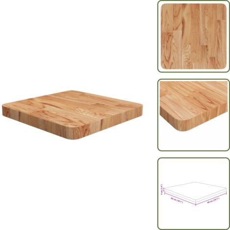 Tavolo da pranzo - vidaXL Piano Tavolo Quadrato Marrone Chiaro 40x40x4cm Rovere Trattato - Tavolo da bar