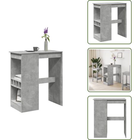 Tavolo da pranzo - vidaXL Tavolo Bar con Rastrelliera Grigio 90x47,5x103,5 cm Multistrato - Tavolo da cucina