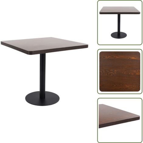 Tavolo da ristorante - vidaXL Tavolo da Bistrò Marrone Scuro 80x80 cm in MDF - Tavolo da caffetteria