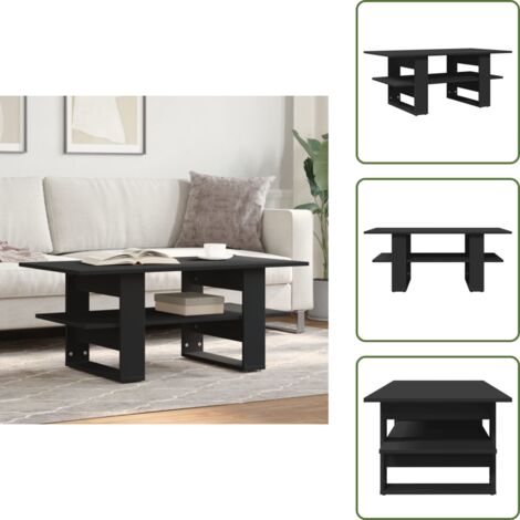 Tavolo da salotto con ripiano - vidaXL Tavolino da Salotto Nero 102x55x42 cm in Legno Multistrato - Tavolo da salotto robusto