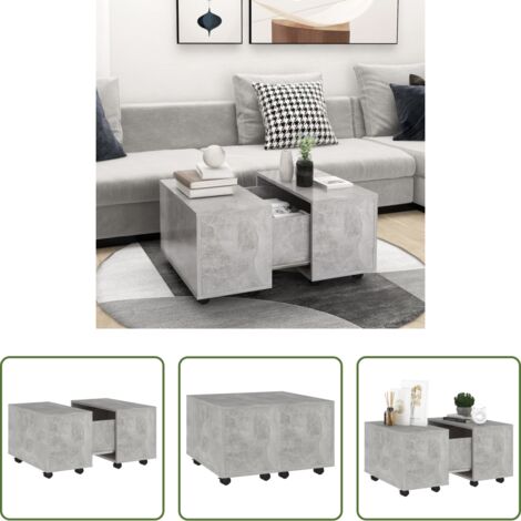 Tavolo da salotto grigio cemento - Tavolino da Salotto Grigio Cemento 60x60x38cm Legno Multistrato