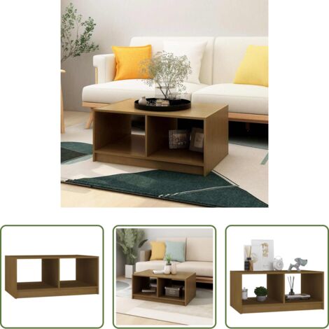 Tavolo da salotto in legno -  Tavolino da Salotto ambra 75x50x33,5 cm Legno Massello di Pino