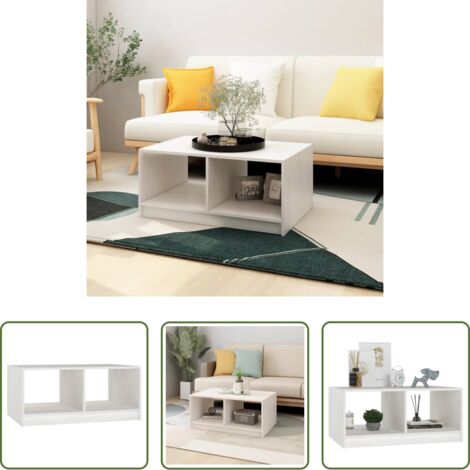 Tavolo da salotto in legno -  Tavolino da Salotto Bianco 75x50x33,5 cm Legno Massello di Pino