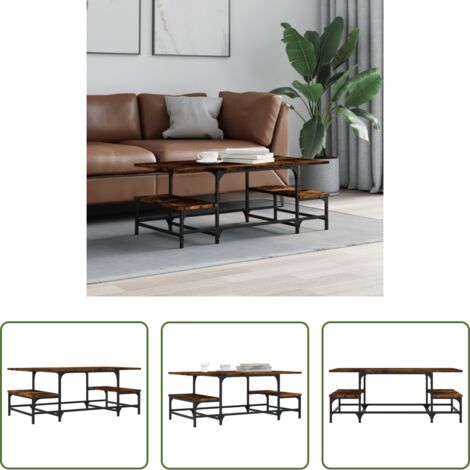 Tavolo da salotto -  Tavolino da Salotto Rovere Fumo 100x50,5x40cm Legno Multistrato