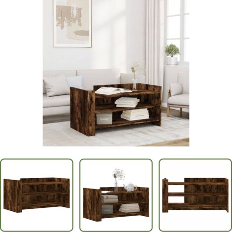 Tavolo da salotto -  Tavolino Salotto Rovere Fumo 100x50x50 cm in Legno Multistrato
