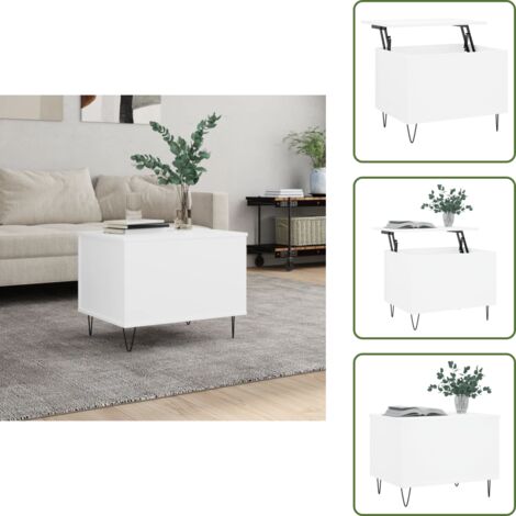Tavolo da scrivania - vidaXL Tavolino da Salotto Bianco 60x44,5x45 cm in Legno Multistrato - Tavolino in legno