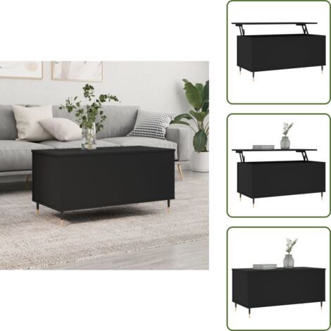 Tavolo da scrivania - vidaXL Tavolino da Salotto Nero 90x44,5x45 cm in Legno Multistrato - Tavolino in legno