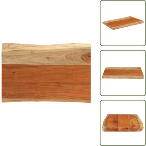 Tavolo da servizio - vidaXL Piano Tavolo 60x40x3,8 cm Rettangolare Legno Acacia Bordi Vivi - Bordi vivi