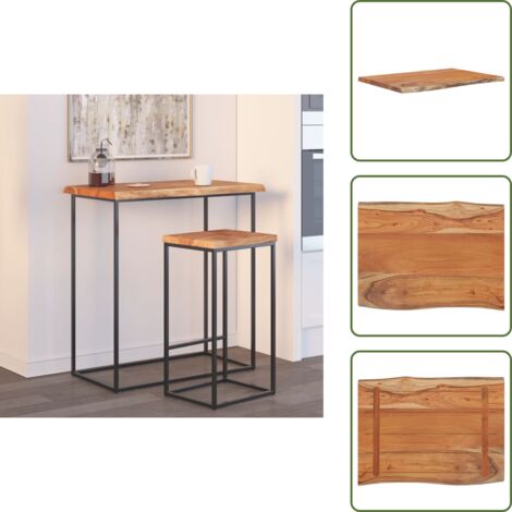 Tavolo da servizio - vidaXL Piano Tavolo 80x60x2,5 cm Rettangolare Legno Acacia Bordi Vivi - Bordi vivi