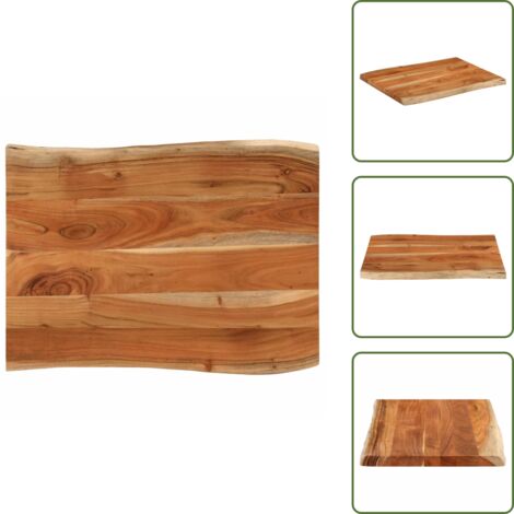 Tavolo da servizio - vidaXL Piano Tavolo 90x60x2,5 cm Rettangolare Legno Acacia Bordi Vivi - Bordi vivi