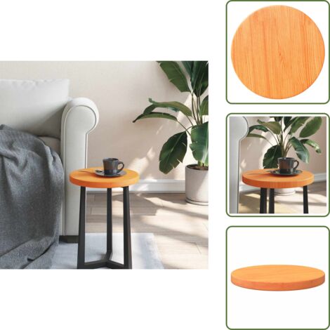 Tavolo da servizio - vidaXL Piano Tavolo Rotondo Marrone Cera Ø30x2,5cm Legno Massello Pino - Tavolo in pino