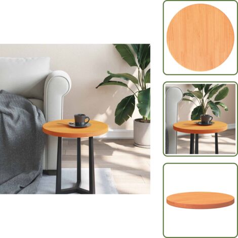 Tavolo da servizio - vidaXL Piano Tavolo Rotondo Marrone Cera Ø40x2,5cm Legno Massello Pino - Tavolo in pino