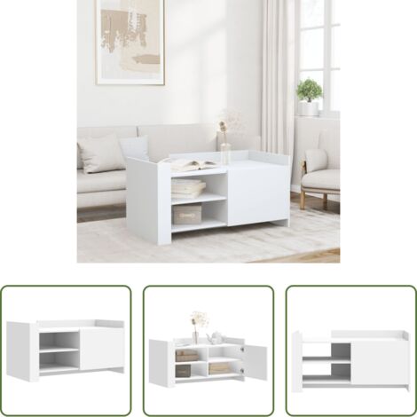 Tavolo da soggiorno - Tavolino da Salotto Bianco 100x50x50 cm in Legno Multistrato