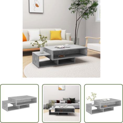 Tavolo da soggiorno -  Tavolino da Salotto Grigio Cemento 105x55x32 cm in Truciolato
