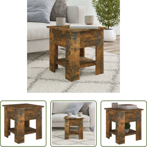 Tavolo da soggiorno -  Tavolino da Salotto Rovere Fumo 40x40x42 cm Legno Multistrato