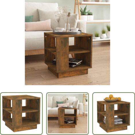 Tavolo da soggiorno -  Tavolino da Salotto Rovere Fumo 40x40x43 cm Legno Multistrato