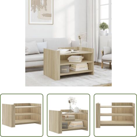 Tavolo da soggiorno -  Tavolino da Salotto Rovere Sonoma 80x50x50 cm Legno Multistrato