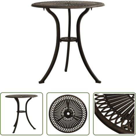 Tavolo da tè -  Tavolo da Giardino Bronzo 62x62x65 cm in Alluminio Pressofuso