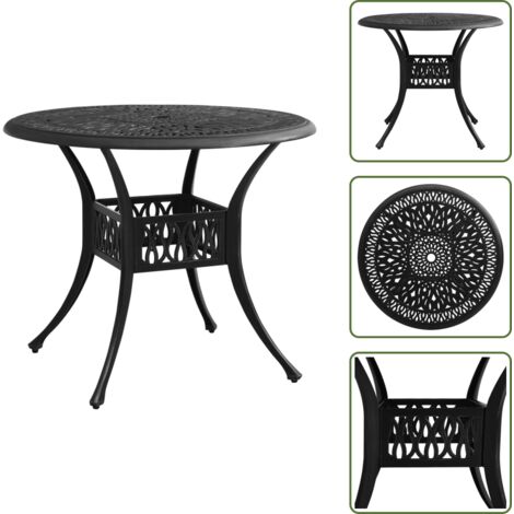 Tavolo da tè - vidaXL Tavolo da Giardino Nero 90x90x74 cm in Alluminio Pressofuso - Tavolo all'aperto