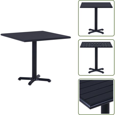 Tavolo da terrazza - vidaXL Tavolo da Giardino Nero 80x80x75 cm - Tavolo in legno di plastica