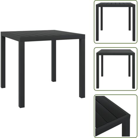 Tavolo da terrazzo - vidaXL Tavolo da Giardino Nero 80x80x74 cm in Alluminio e WPC - Tavolo in legno composito