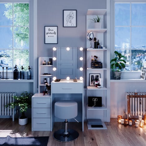 cm con illuminazione LED e sgabello, Vicco