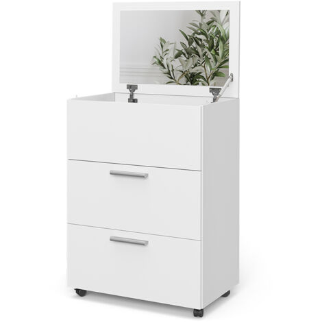 Tavolo da toeletta Hanna, Bianco, 65.8 cm con 2 cassetti, Vicco