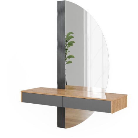 Tavolo da toeletta Melisa, Nero, 120 cm con 2 cassetti, Vicco