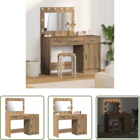 Tavolo da trucco con cassetto -  Tavolo da Trucco con cassetto 2 pcs Marrone 40 x 41 x 75 cm