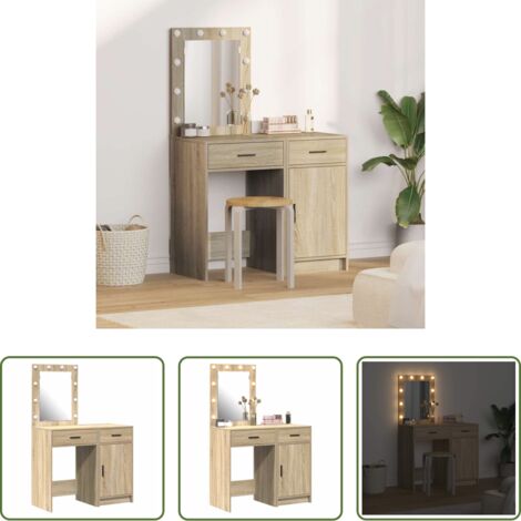 Tavolo da trucco con cassetto -  Tavolo da Trucco con cassetto 2 pcs Marrone 50 x 41 x 135 cm