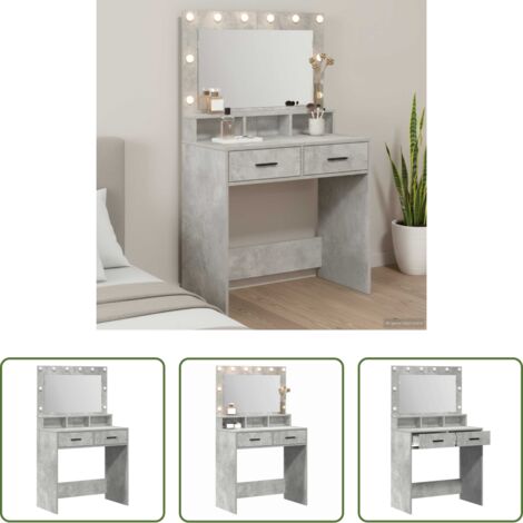 Tavolo da trucco con cassetto -  Tavolo da Trucco con cassetto Grigio cemento 79 x 41 x 135 cm