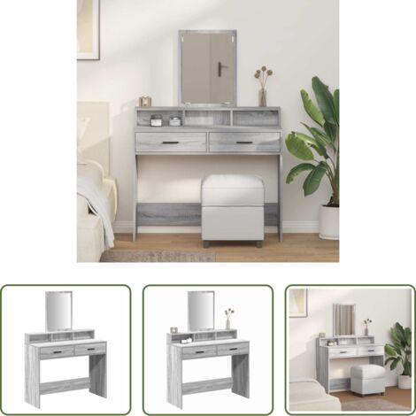 Tavolo da trucco con cassetto -  Tavolo da Trucco con cassetto Grigio Sonoma 100 x 41 x 140 cm
