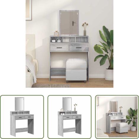 Tavolo da trucco con cassetto -  Tavolo da Trucco con cassetto Grigio Sonoma 79 x 41 x 140 cm