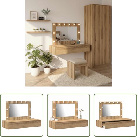 Tavolo da trucco in legno multistrato -  Tavolo da Trucco Marrone 100 x 40 x 70 cm Legno multistrato