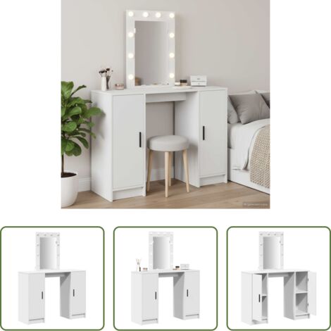 Tavolo da trucco in legno -  Tavolo da Trucco Bianco 102 x 33 x 135 cm Legno multistrato