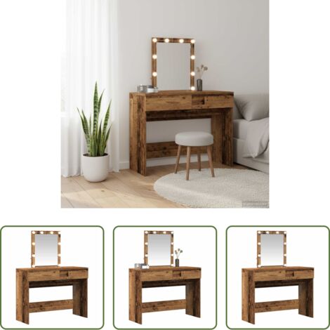 Tavolo da trucco in legno -  Tavolo da Trucco con cassetto Legno vecchio 100 x 40 x 130 cm