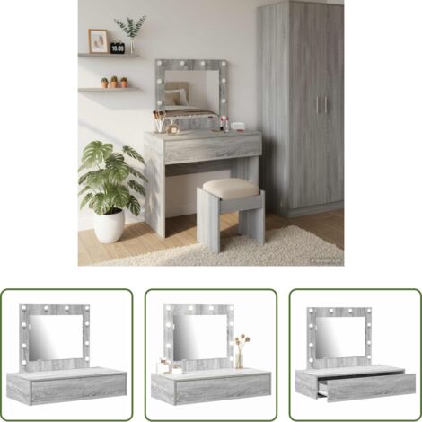 Tavolo da trucco in legno -  Tavolo da Trucco Grigio 83 x 40 x 70 cm Legno multistrato